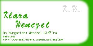 klara wenczel business card